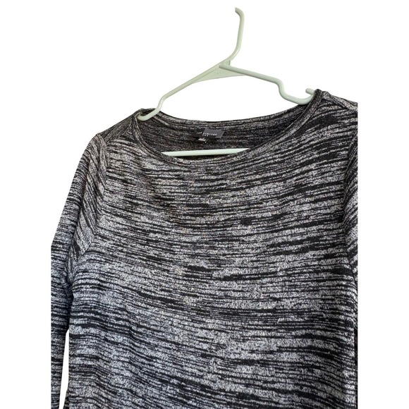 The Limited Womens Gray Black Marled 3/4‎ Sleeve Ruched Mini Dress Small - Picture 4 of 5